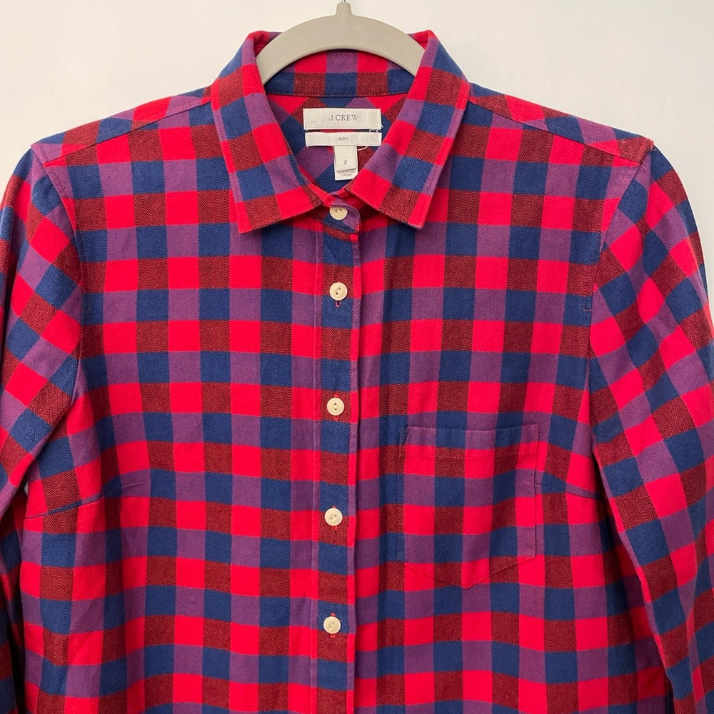 J. Crew Red and Blue Checkered Shirt